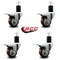 Service Caster 3'' Maroon Poly Swivel 1-3/4'' Expanding Stem Caster Set Total Lock Brake, 4PK SCC-EXTTL20S314-PPUB-MRN-134-4 - alternate 4